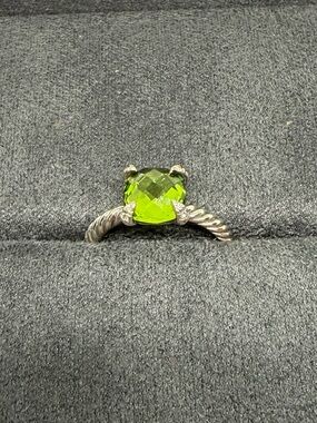 David Yurman Chantaline ring in peridot with white diamonds